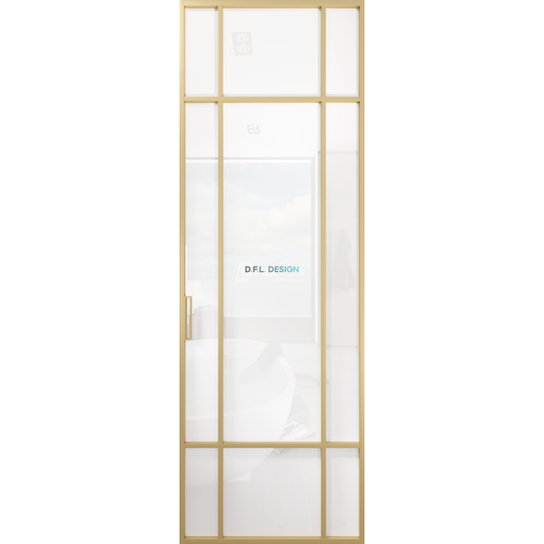Дверь алюминиевая GABITEX 16 BIANCO│GOLD MATT