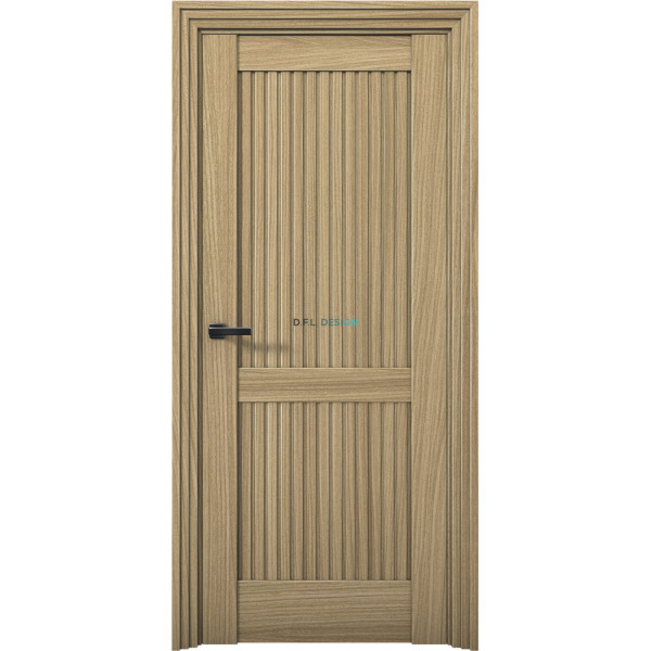 Дверь Aurum Doors Ni 2 Никель Дуб светлый