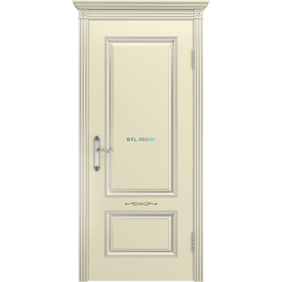 Дверь BP-Doors Аккорд В1 ДГ Слоновая кость с патиной Серебро