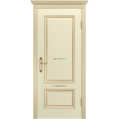 Дверь BP-Doors Аккорд В1 ДГ Слоновая кость с патиной Золото