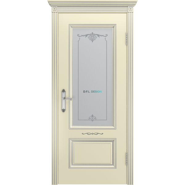Дверь BP-Doors Аккорд В1 ДО1 Слоновая кость с патиной Серебро