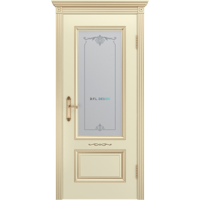 Дверь BP-Doors Аккорд В1 ДО1 Слоновая кость с патиной Золото