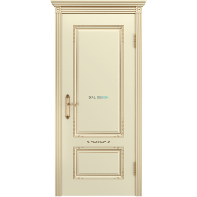 Дверь BP-Doors Аккорд В2 ДГ Слоновая кость с патиной Золото