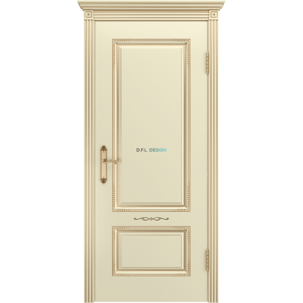 Дверь BP-Doors Аккорд В2 ДГ Слоновая кость с патиной Золото