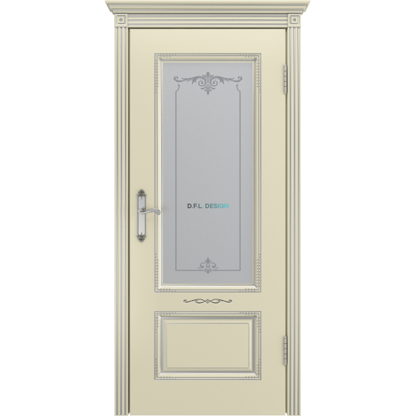 Дверь BP-Doors Аккорд В2 ДО1 Слоновая кость с патиной Серебро