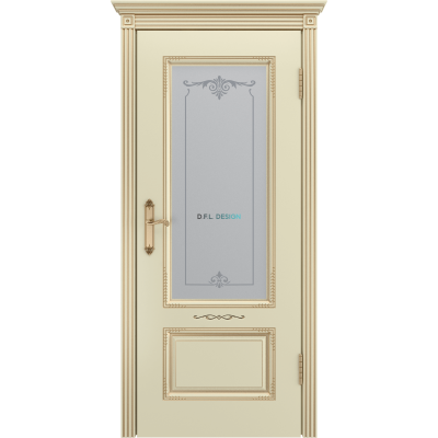Дверь BP-Doors Аккорд В2 ДО1 Слоновая кость с патиной золото