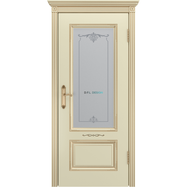 Дверь BP-Doors Аккорд В2 ДО1 Слоновая кость с патиной золото