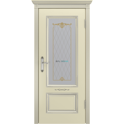 Дверь BP-Doors Аккорд В2 ДО2 Слоновая кость с патиной Серебро