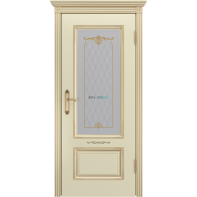 Дверь BP-Doors Аккорд В2 ДО2 Слоновая кость с патиной золото