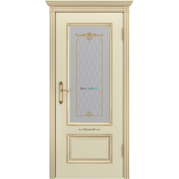 Дверь BP-Doors Аккорд В2 ДО2 Слоновая кость с патиной золото