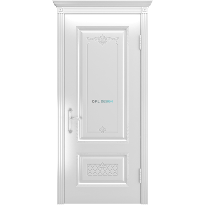 Дверь BP-Doors Аккорд В3 ДГ Белая эмаль без патины