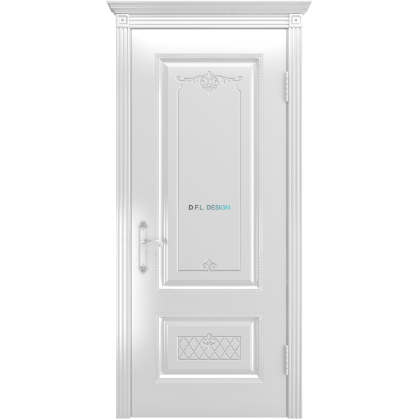 Дверь BP-Doors Аккорд В3 ДГ Белая эмаль без патины