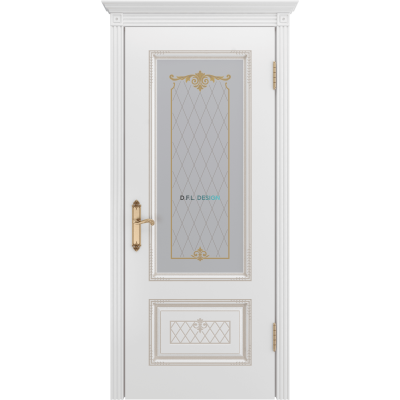 Дверь BP-Doors Аккорд В3 ДО2 Белая эмаль с патиной Бежевый