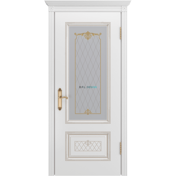 Дверь BP-Doors Аккорд В3 ДО2 Белая эмаль с патиной Бежевый