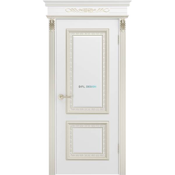 Дверь BP-Doors Альт B2 ДГ Белая эмаль с патиной