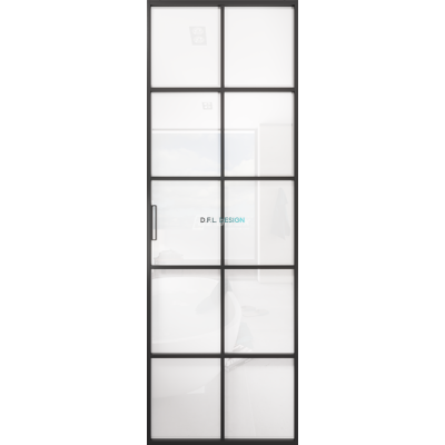 Дверь алюминиевая GABITEX 13 BIANCO│BLACK EDITION