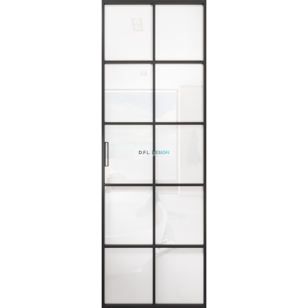 Дверь алюминиевая GABITEX 13 BIANCO│BLACK EDITION