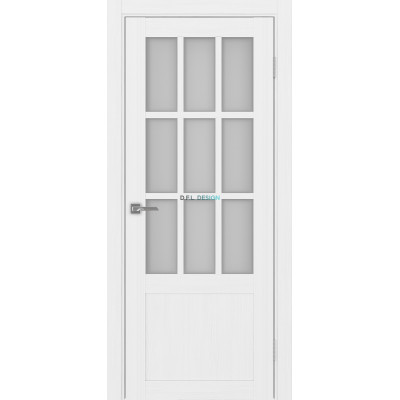 Дверь Optima Porte Турин 542ПФ.2221 эко-шпон Белый Лёд