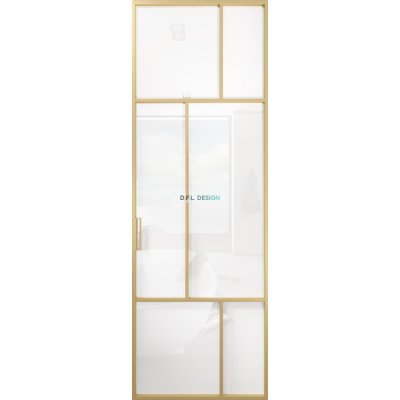 Дверь алюминиевая GABITEX 27 BIANCO│GOLD MATT