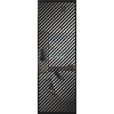 Дверь алюминиевая GABITEX 22 TRANSPARENT CLEAR│BLACK EDITION