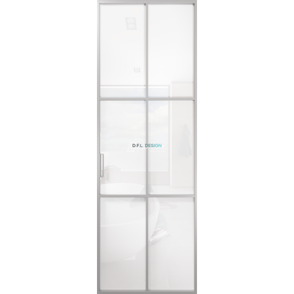 Дверь алюминиевая GABITEX 11 BIANCO│CHROME MATT