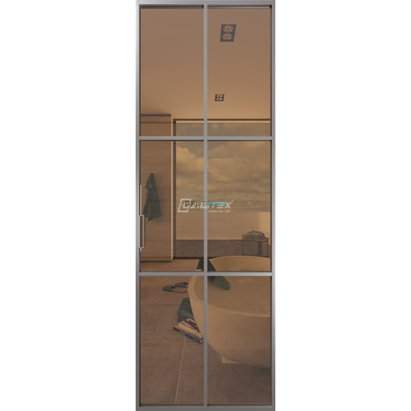 Дверь алюминиевая GABITEX 11 BRONZE│CHROME MATT