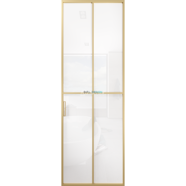 Дверь алюминиевая GABITEX 10 BIANCO│GOLD MATT