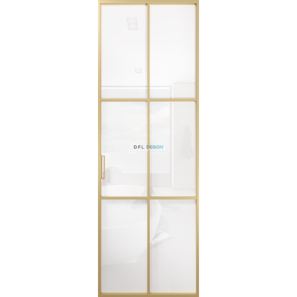 Дверь алюминиевая GABITEX 11 BIANCO│GOLD MATT