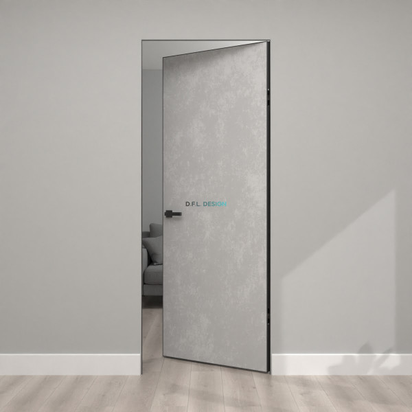 Скрытая дверь Eporta Dorsum 1.0 Invi экошпон бетон серый - внутреннее открывание