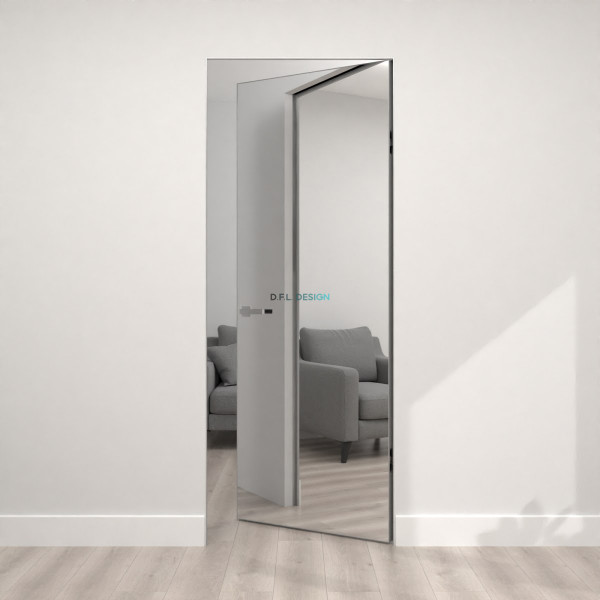 Скрытая дверь Eporta Invi 1.0 с зеркалом / под покраску, внутреннее открывание