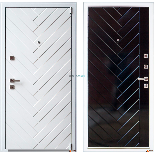 Дверь входная ARMA Diagonal White
