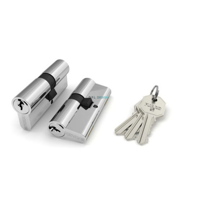 Цилиндровый механизм Fuaro 100 CA 62 mm (26+10+26) CP хром 3 кл.