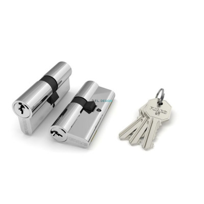 Цилиндровый механизм Fuaro 100 CA 80 mm (30+10+40) CP хром 3 кл.
