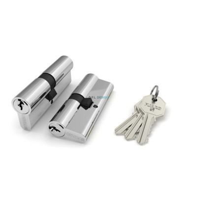 Цилиндровый механизм Fuaro 100 CA 80 mm (35+10+35) CP хром 5 кл.