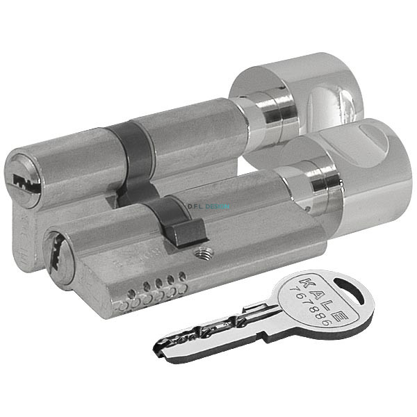 Цилиндровый механизм Kale Kilit с вертушкой 164 OBS SCE/80 (35+10+35) mm никель 5 кл.