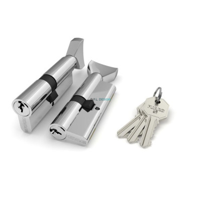 Цилиндровый механизм Fuaro с вертушкой 100 CM 80 mm (35+10+35) 3 ключа CP хром