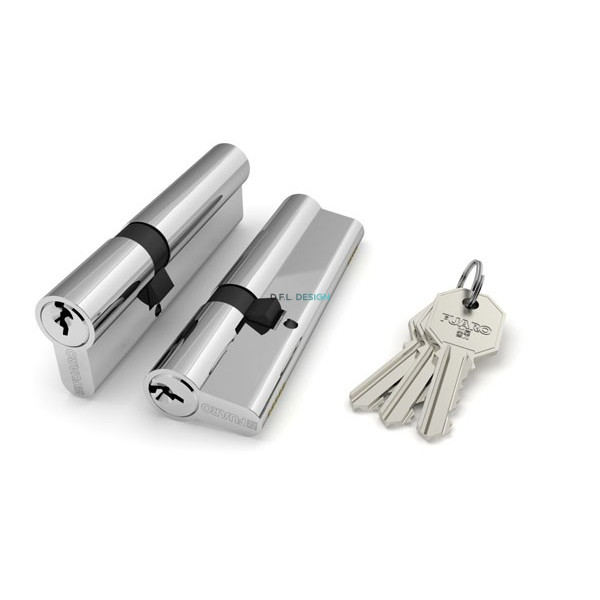Цилиндровый механизм Fuaro 100 CA 105 mm (30+10+65) CP хром 3 кл.