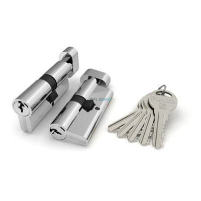 Цилиндровый механизм Fuaro с вертушкой R302/70 mm-BL (30+10+30) CP хром 5 кл. БЛИСТЕР
