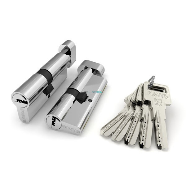 Цилиндровый механизмFuaro с вертушкой R602/90 mm (40+10+40) CP хром 5 кл.