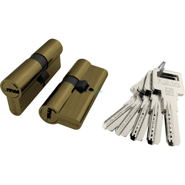 Цилиндровый механизм Fuaro R600/70 mm (30+10+30) AB бронза 5 кл.