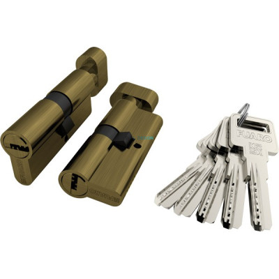 Цилиндровый механизм Fuaro с вертушкой R602/60 mm (25+10+25) AB бронза 5 кл.