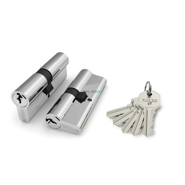 Цилиндровый механизм Fuaro 100 CA 70 mm (30+10+30) CP хром 5 кл.