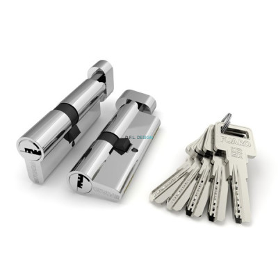 Цилиндровый механизм Fuaro с вертушкой R602/90 mm (45+10+35) CP хром 5 кл.