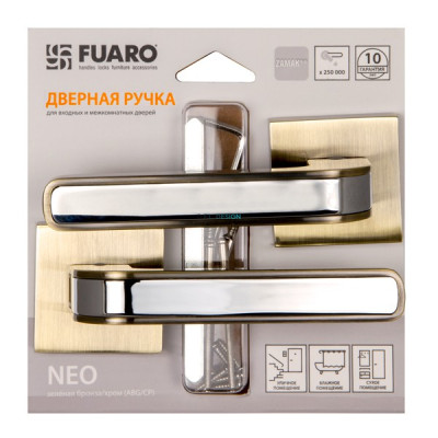Ручка раздельная Fuaro NEO DM/HD ABG/CP-6 зеленая бронза/хром