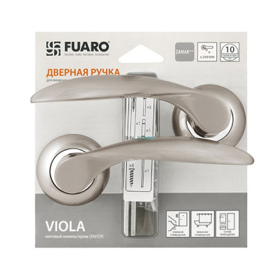 Ручка раздельная Fuaro VIOLA RM/HD SN/CP-3 матовый никель/хром