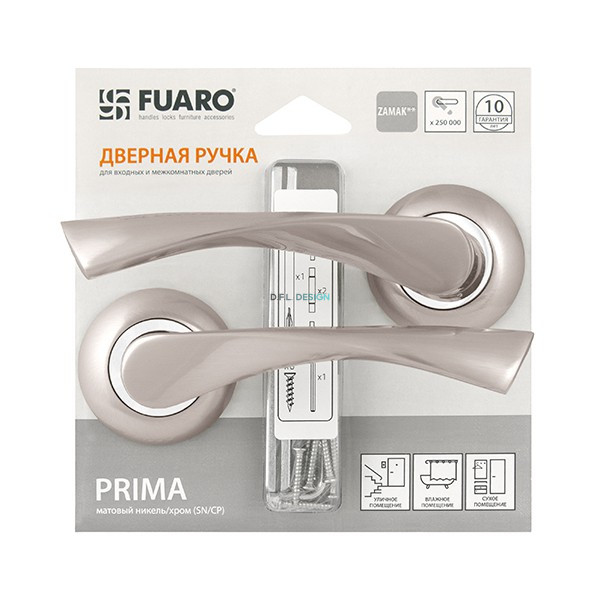 Ручка раздельная Fuaro PRIMA RM/HD SN/CP-3 матовый никель/хром