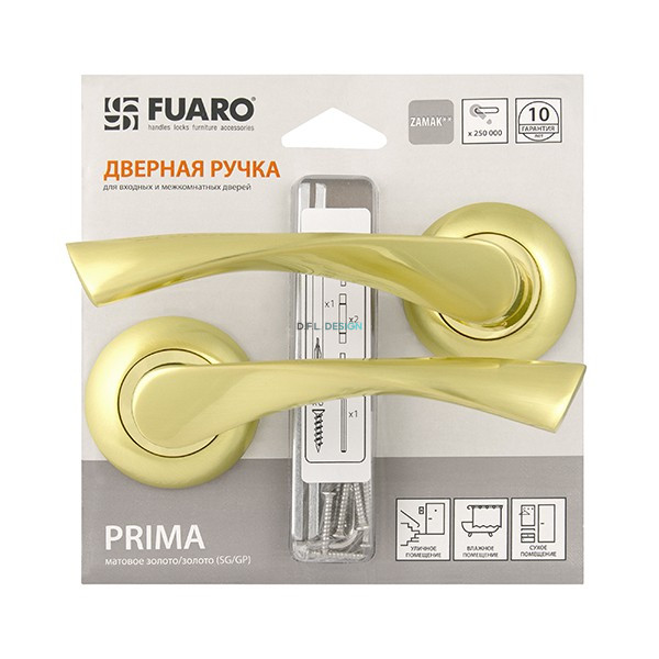 Ручка раздельная Fuaro PRIMA RM/HD SG/GP-4 матовое золото/золото