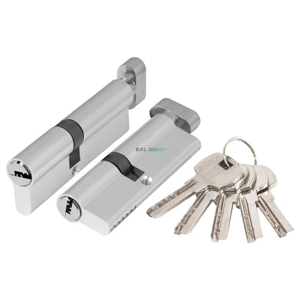 Цилиндровый механизм Ajax с вертушкой AX202/100 mm (40+10+50) CP хром 5 кл.