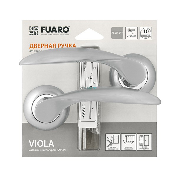 Ручка раздельная Fuaro VIOLA RM SC/CP-16 матовый хром/хром