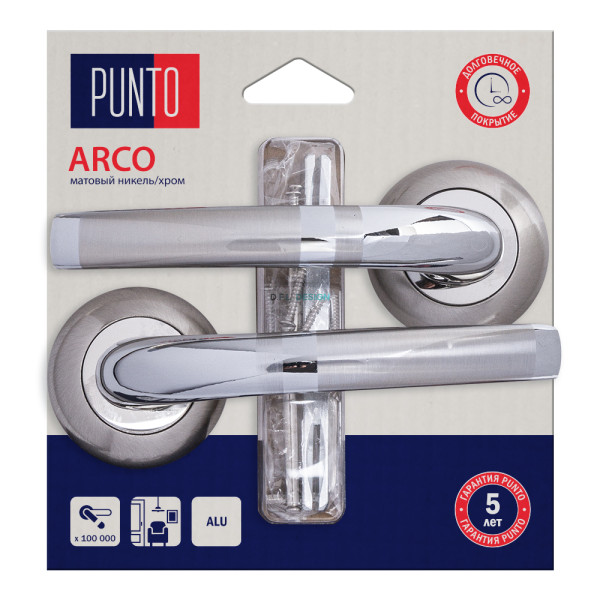 Ручка раздельная PUNTO LM/A RTL54 ARCO/HD SN/CP-3 матовый никель/хром